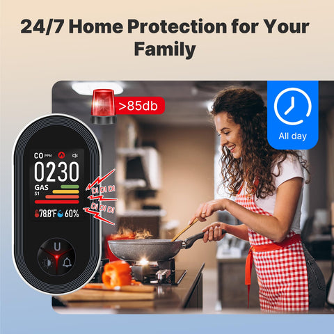 MOES real-time temperature and humidity display helps monitor indoor conditions.