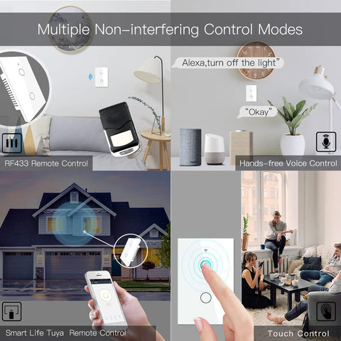 MOES RF433 remote control symbol indicating additional remote operation option.