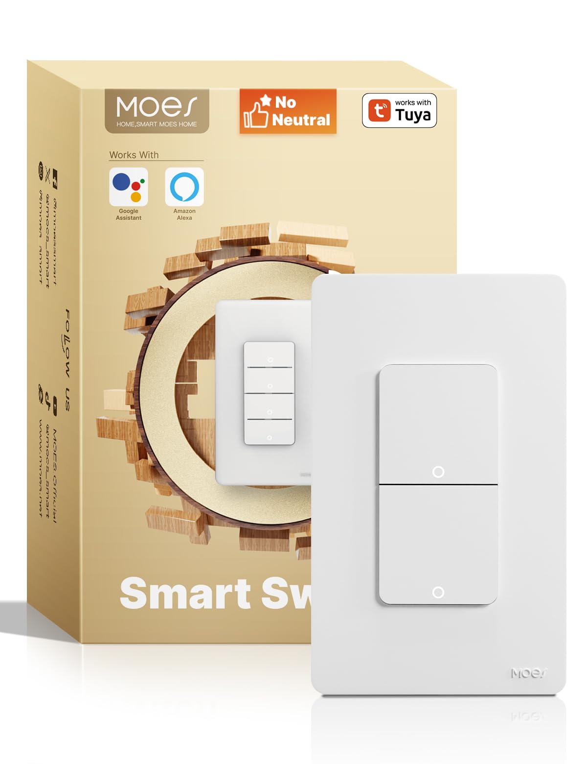 MOES smart double switch wiring setup for easy installation and reliable control.