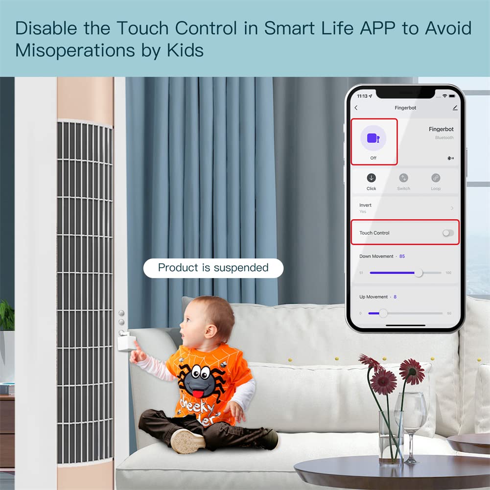 MoesGo Fingerbot Plus remote control use case for turning devices on.