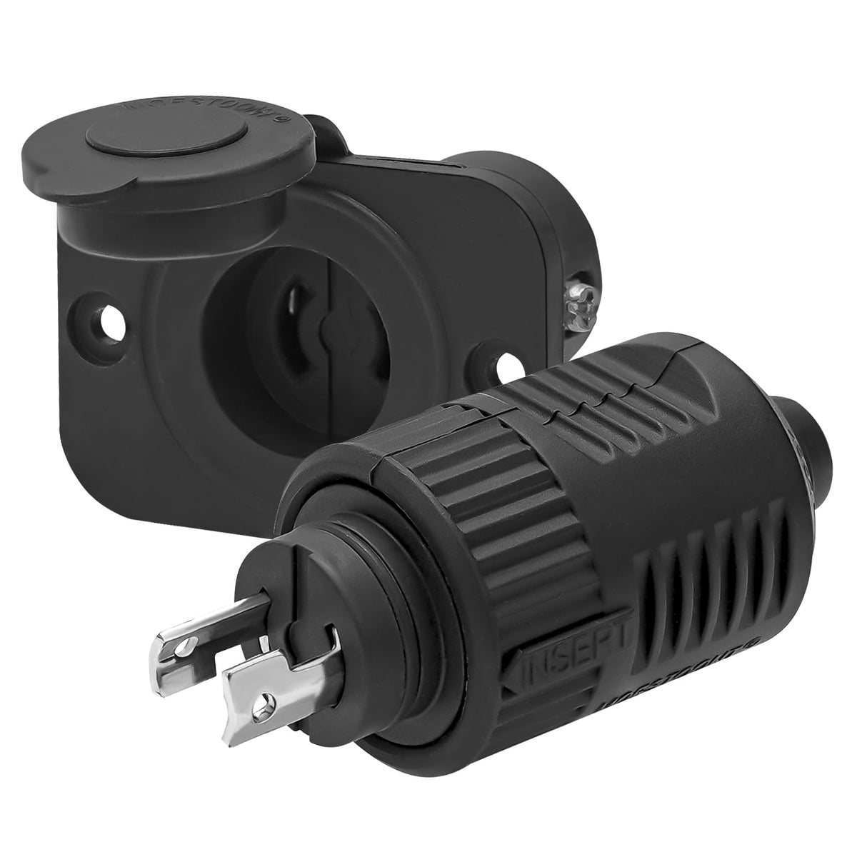 Moestoont 40A trolling motor plug and receptacle assembly for secure marine power connections