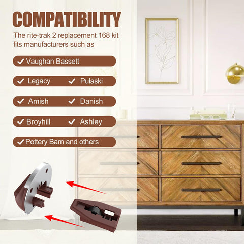 Moestoont universal drawer guide demonstrates broad compatibility with major brands.