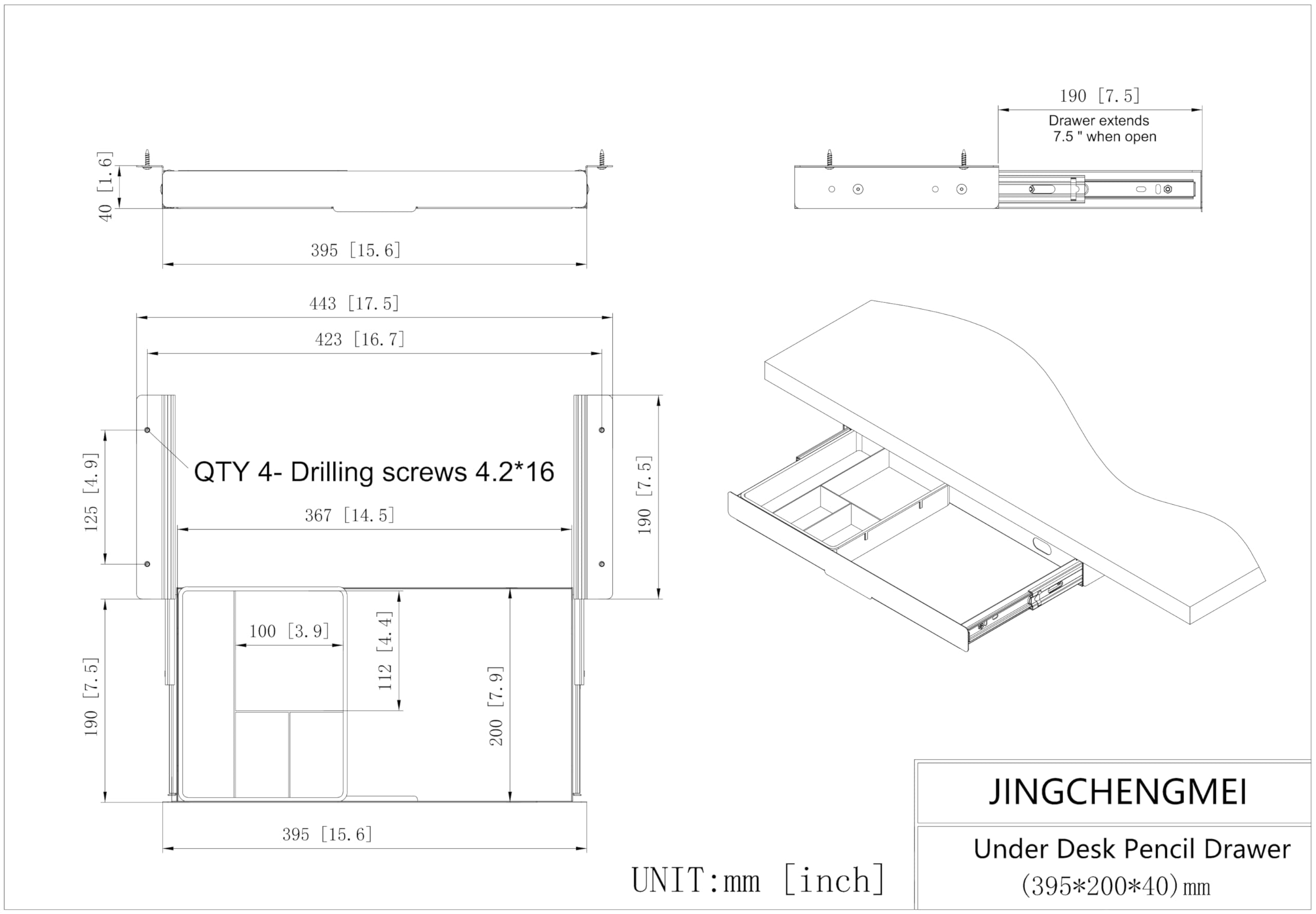 Mofangtech ball-bearing slides enable effortless drawer movement for daily use.