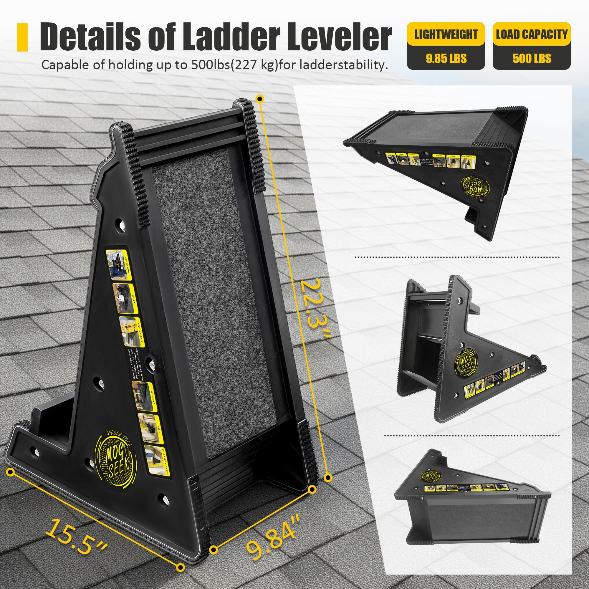 Mogseek durable chemical-resistant plastic supports long-lasting ladder accessories.
