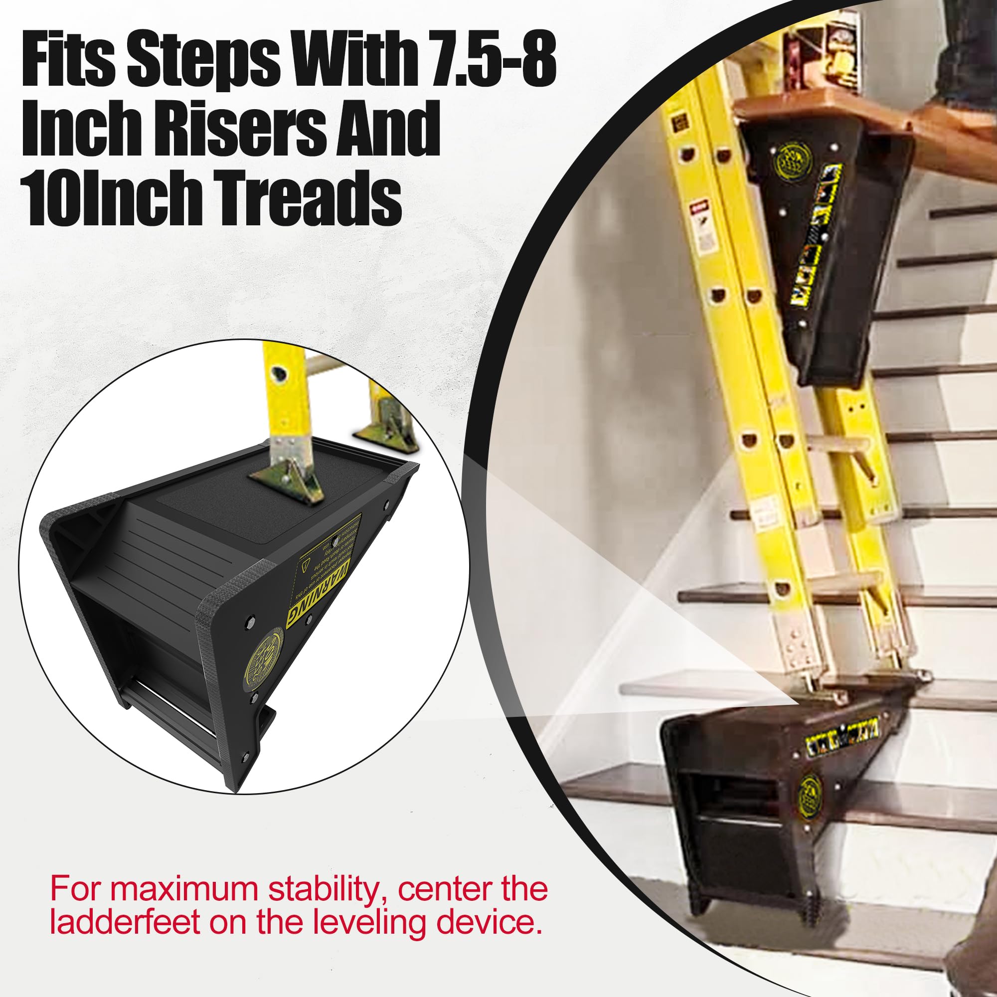 Mogseek ladder stabilizer demonstrates anti-slip grip for safer ladder setups.