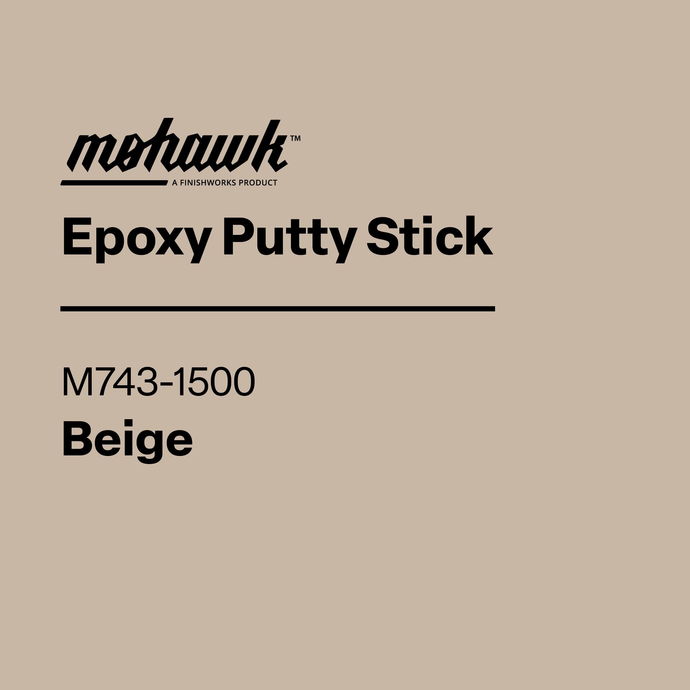 Mohawk Epoxy Putty Stick beige wood repair on furniture edges