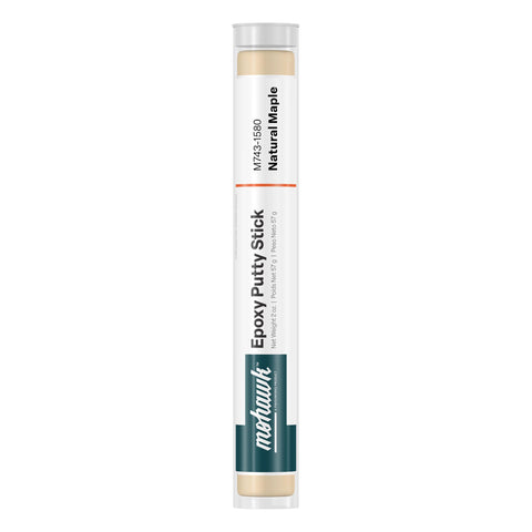 M MOHAWK epoxy putty stick in Natural Maple packaging for quick repairs.