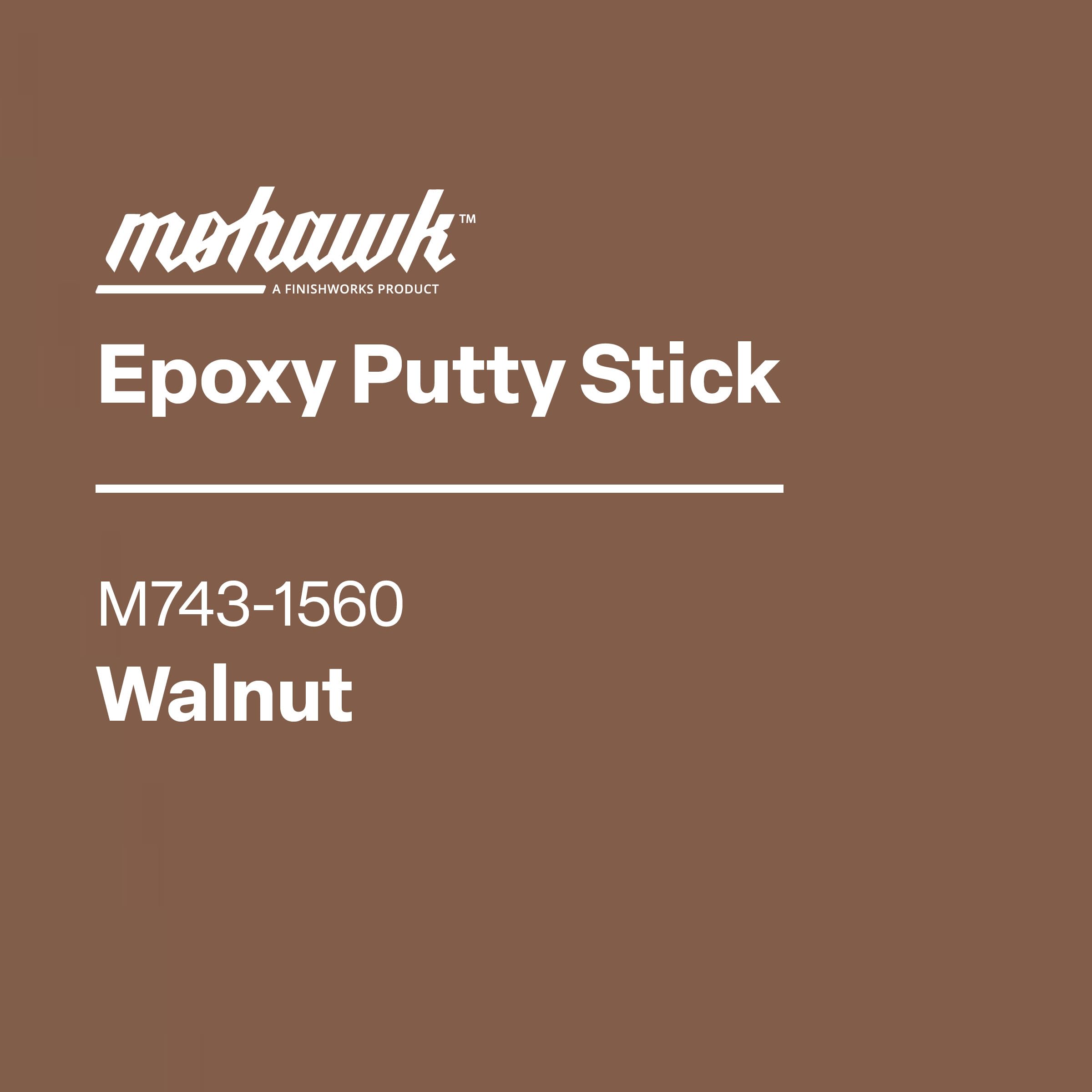 Mohawk Epoxy Putty Stick Walnut into gap on wood.