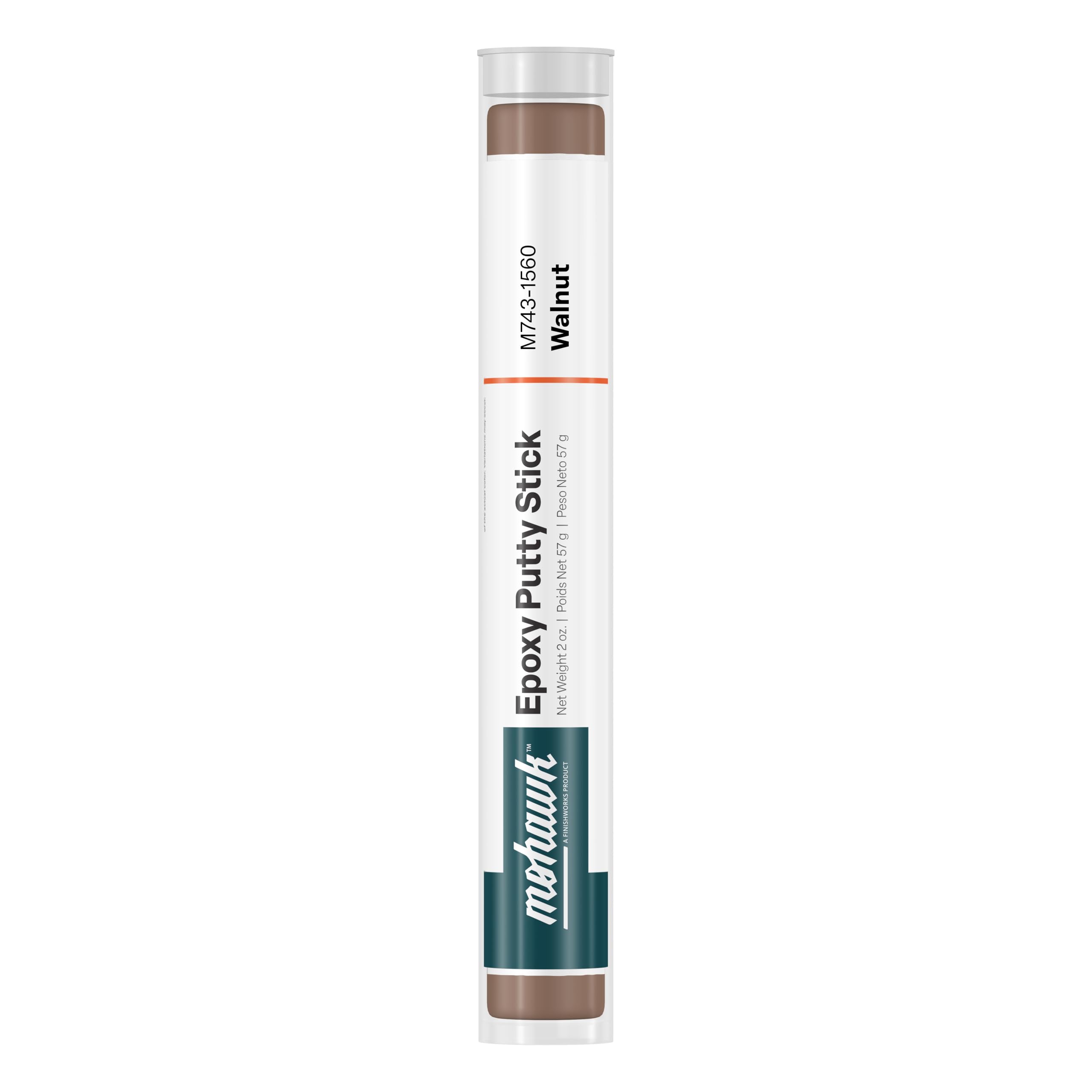 Mohawk Epoxy Putty Stick Walnut package for quick wood repair.