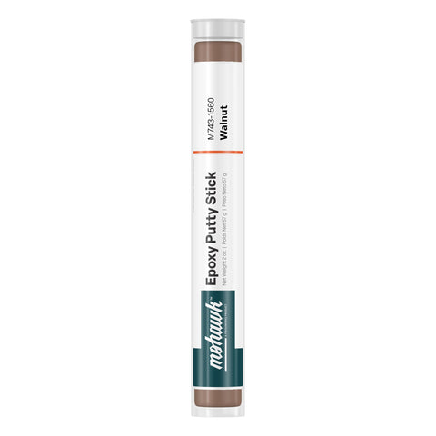 Mohawk Epoxy Putty Stick Walnut package for quick wood repair.