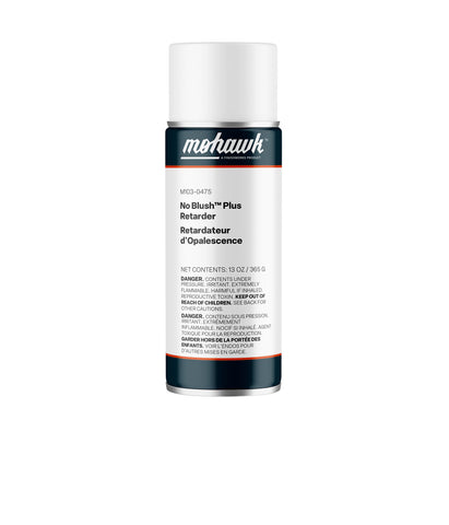 Mohawk No-Blush Plus Retarder spray can removes lacquer blush from wood