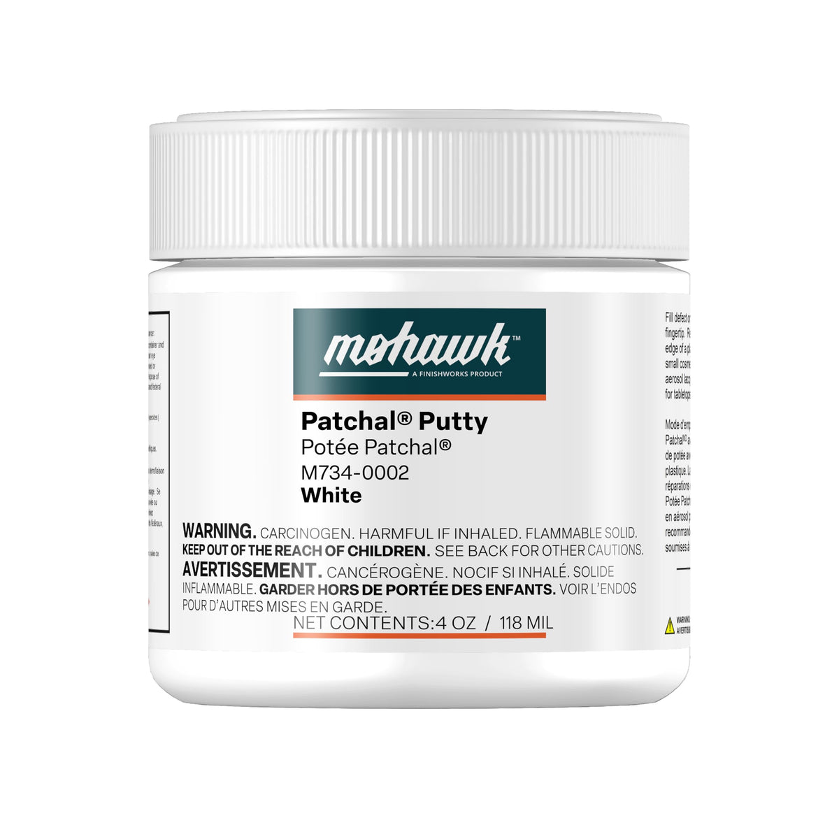 Mohawk Patchal Putty white 4 oz tube for wood touch-ups and repairs.