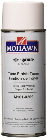 Mohawk Tone Finish Toner in Extra Dark Walnut pour demonstrates fade-resistant color for furniture repair.