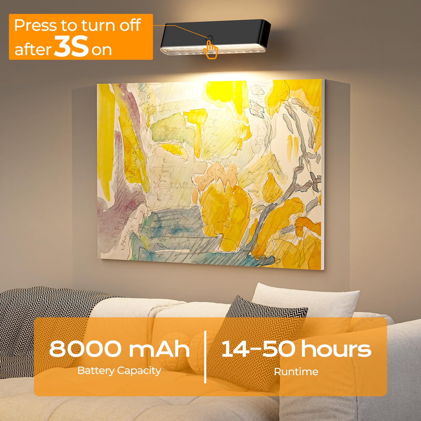 MOITA magnetic-base wall sconce for secure attachment and easy charging.