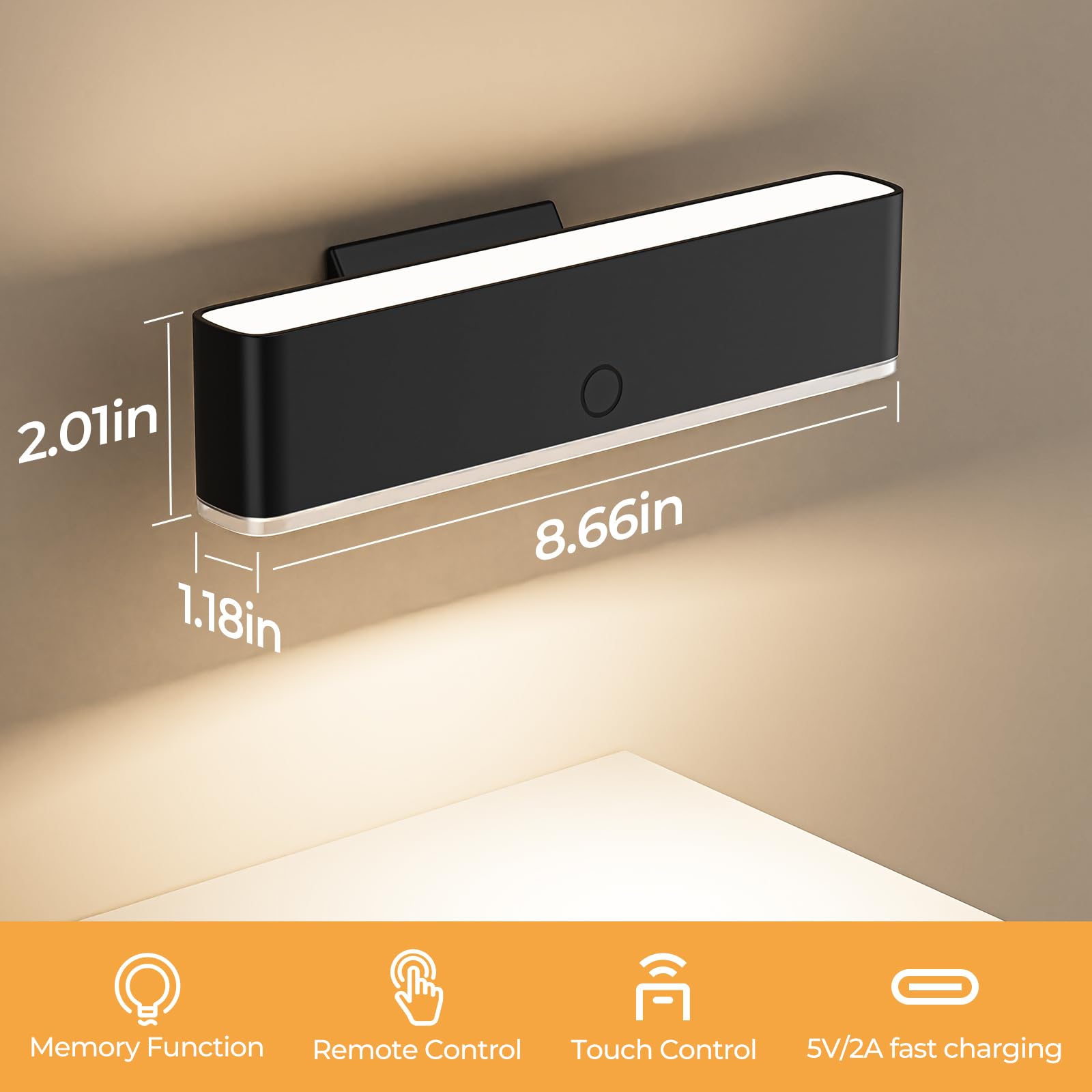 MOITA three-color temperature option for warm, neutral, or cool ambience.