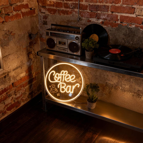 Mojoish neon sign pre drilled holes and hardware for quick installation