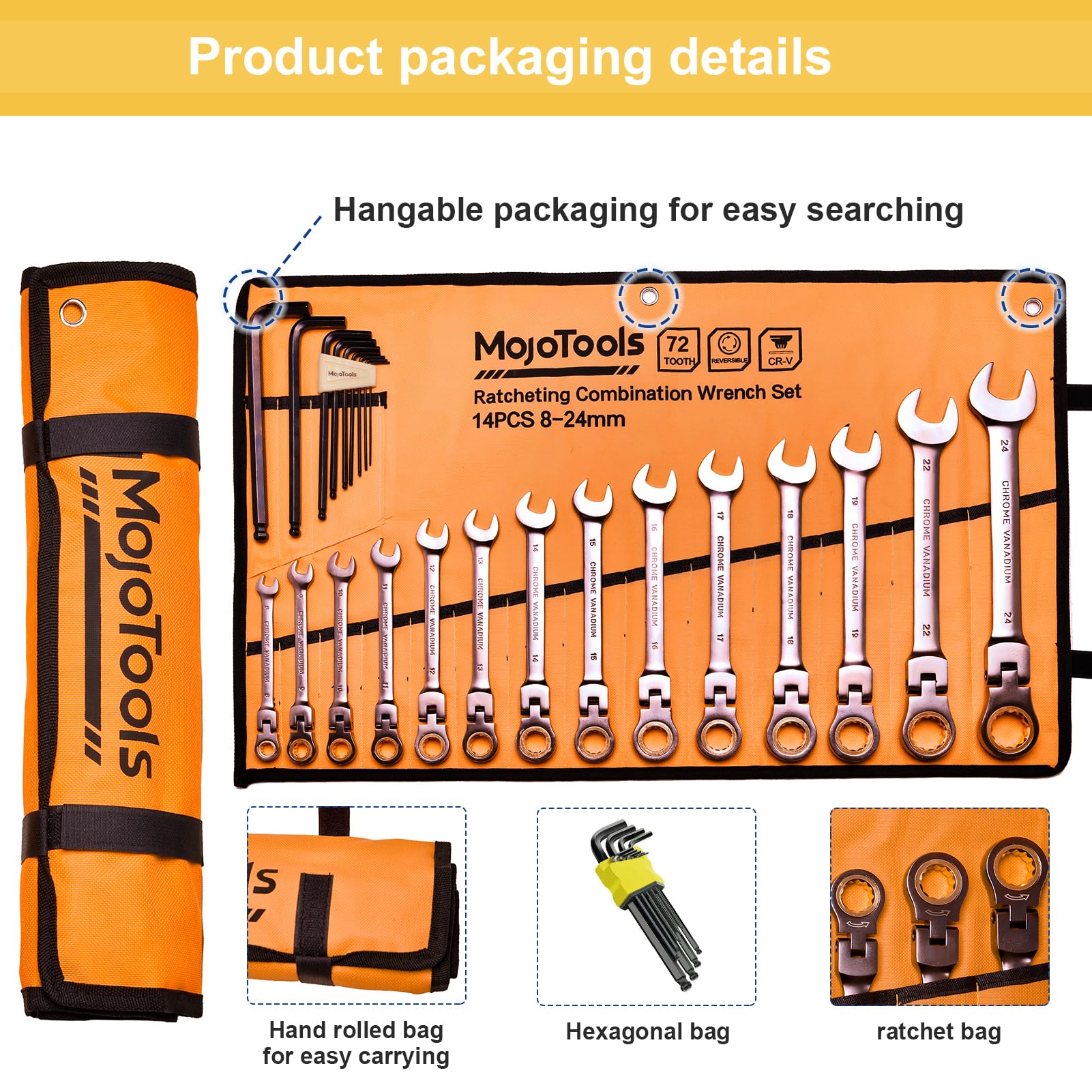 MoJoTools flex-head 24mm wrench ideal for larger fasteners in machinery.