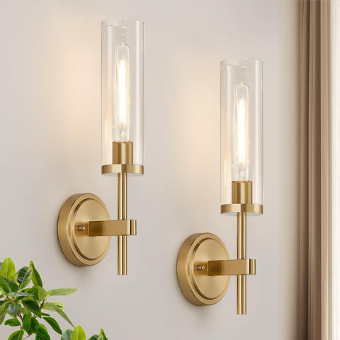 MOKATNG brushed gold wall sconce front view highlighting elegant frame