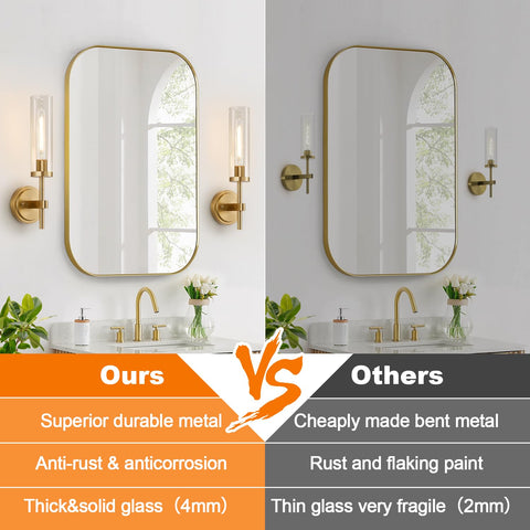 MOKATNG brushed gold wall sconce side view showing slim profile