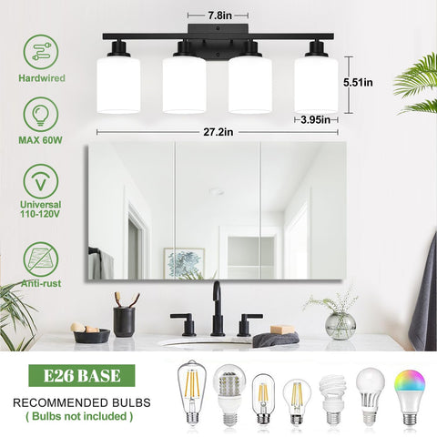MOKATNG vanity light measures 27.2 inches for larger mirrors.