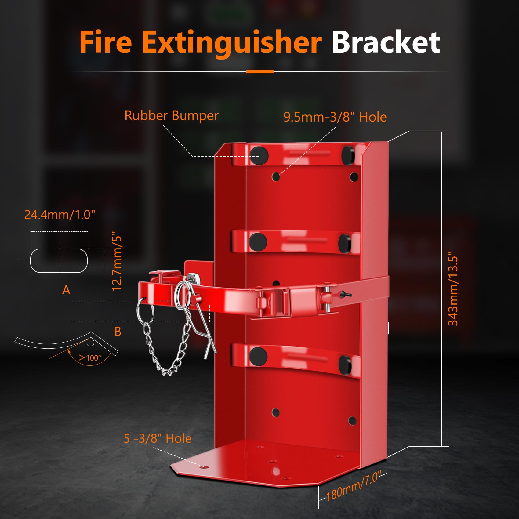 Mokemok fire extinguisher bracket side mount shows rugged design for durability