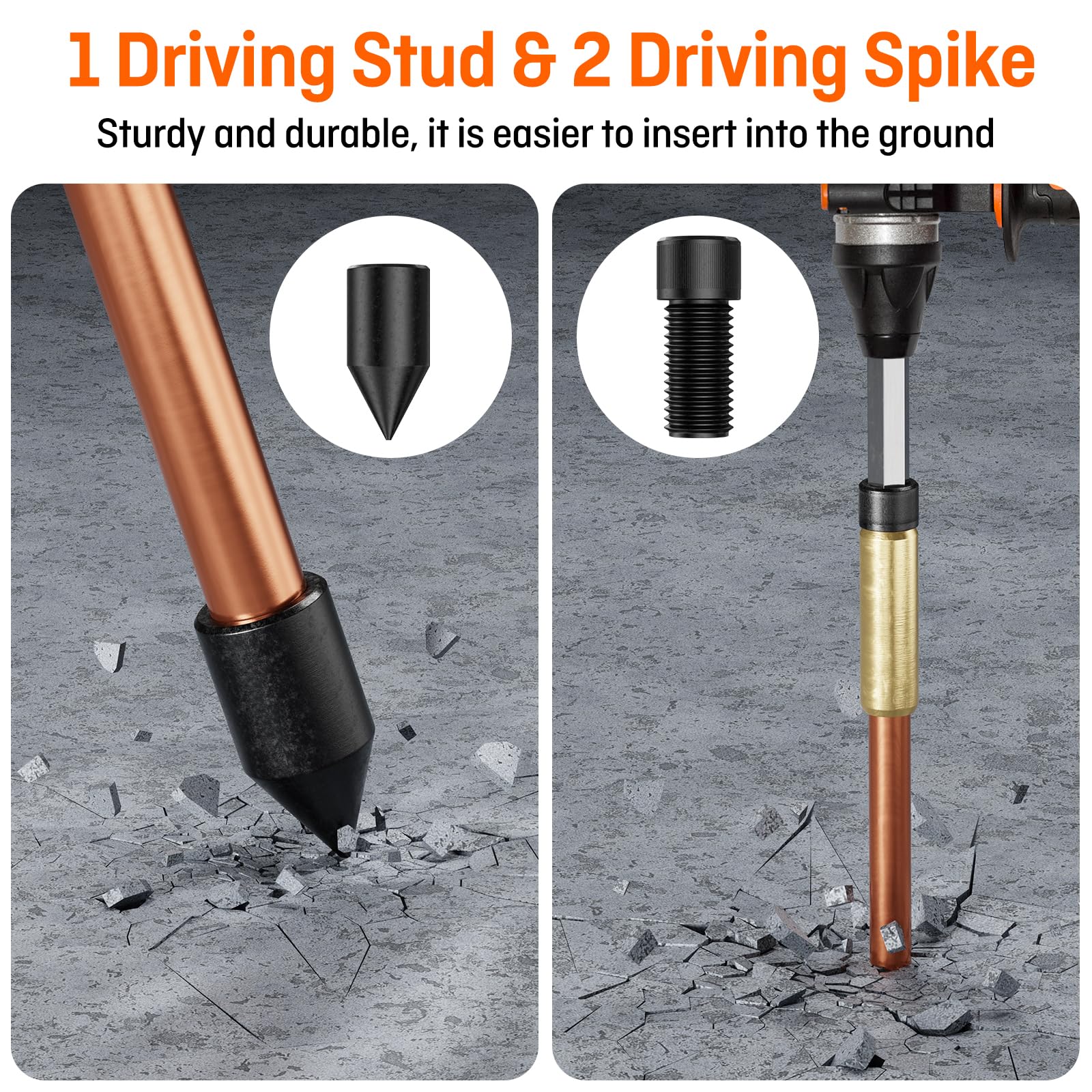 MOKIKUBA driving spike used to start bore in tough soil