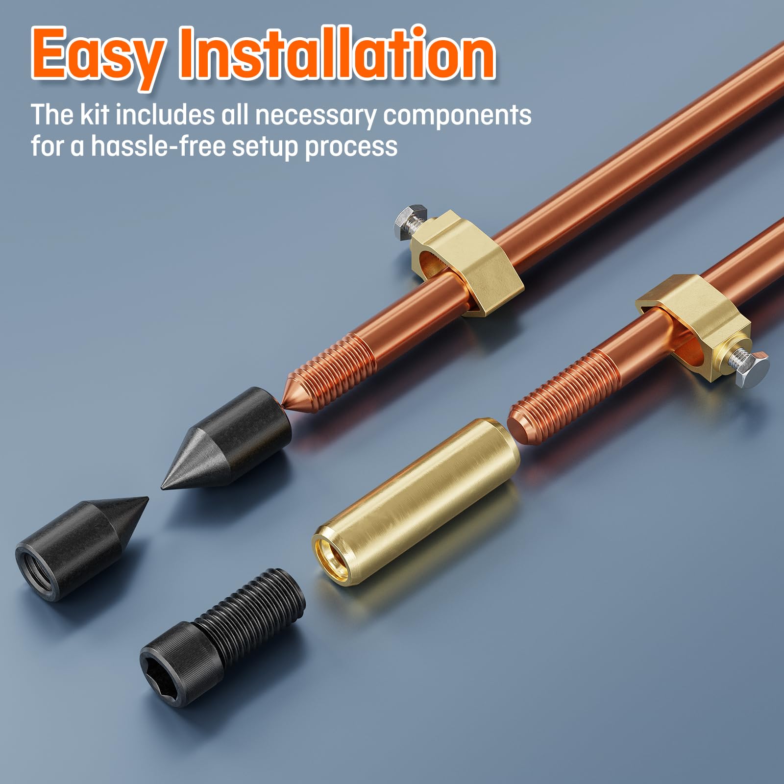 MOKIKUBA 5/8 inch grounding clamp secured for reliable contact