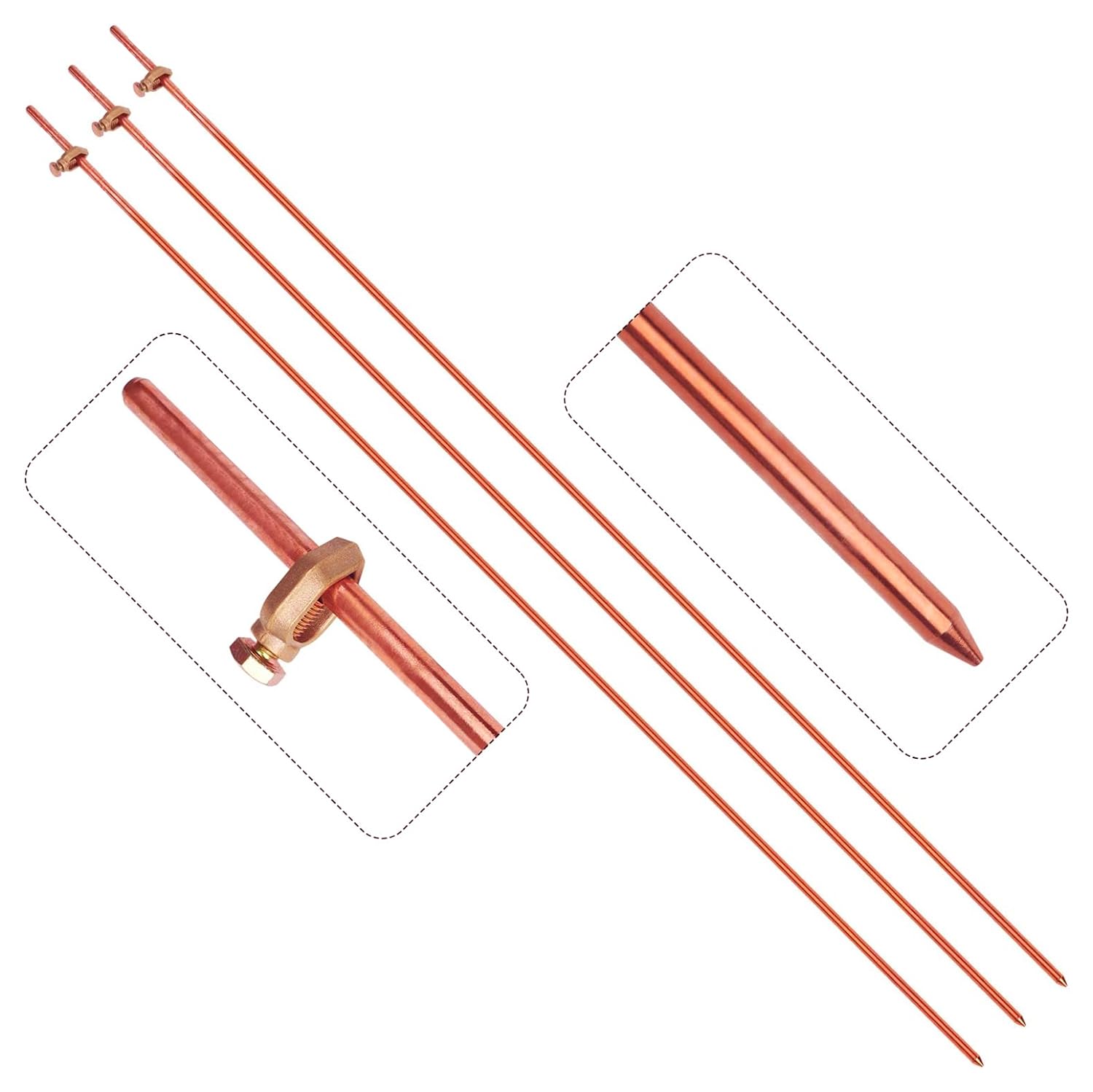 MOKIKUBA grounding rod 4ft ready for outdoor installation and reliable grounding.