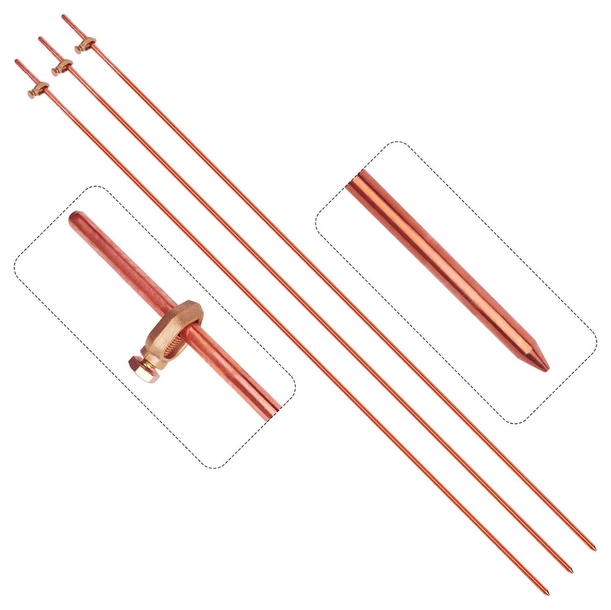 MOKIKUBA grounding rod 4ft ready for outdoor installation and reliable grounding.