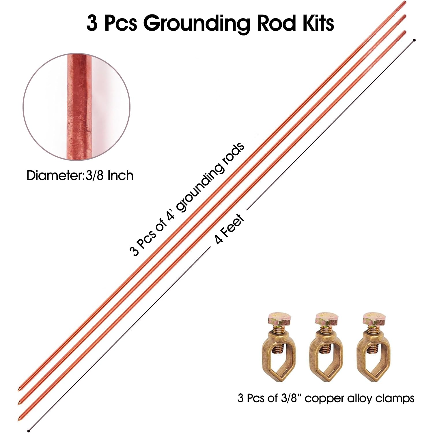 MOKIKUBA grounding rod kit assembled and ready for quick setup.