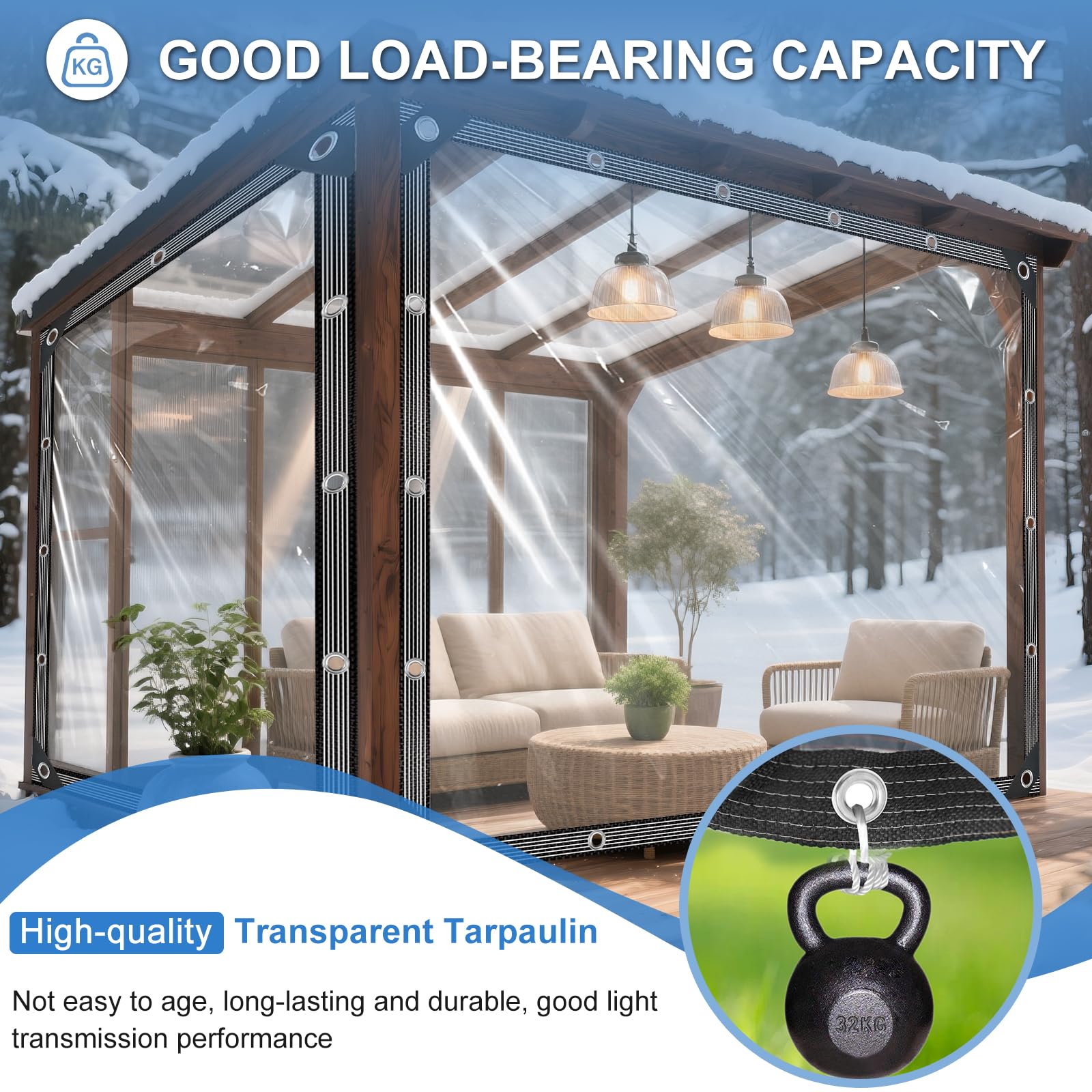 Mokoey Clear Tarp for greenhouse and outdoor spaces enhances visibility