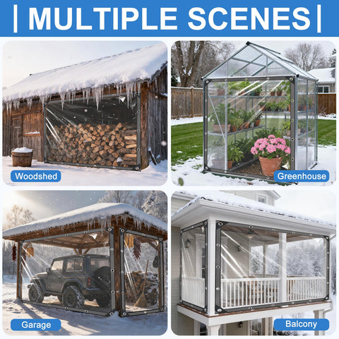 Mokoey Clear Tarp provides wind and rain protection for porches and gardens