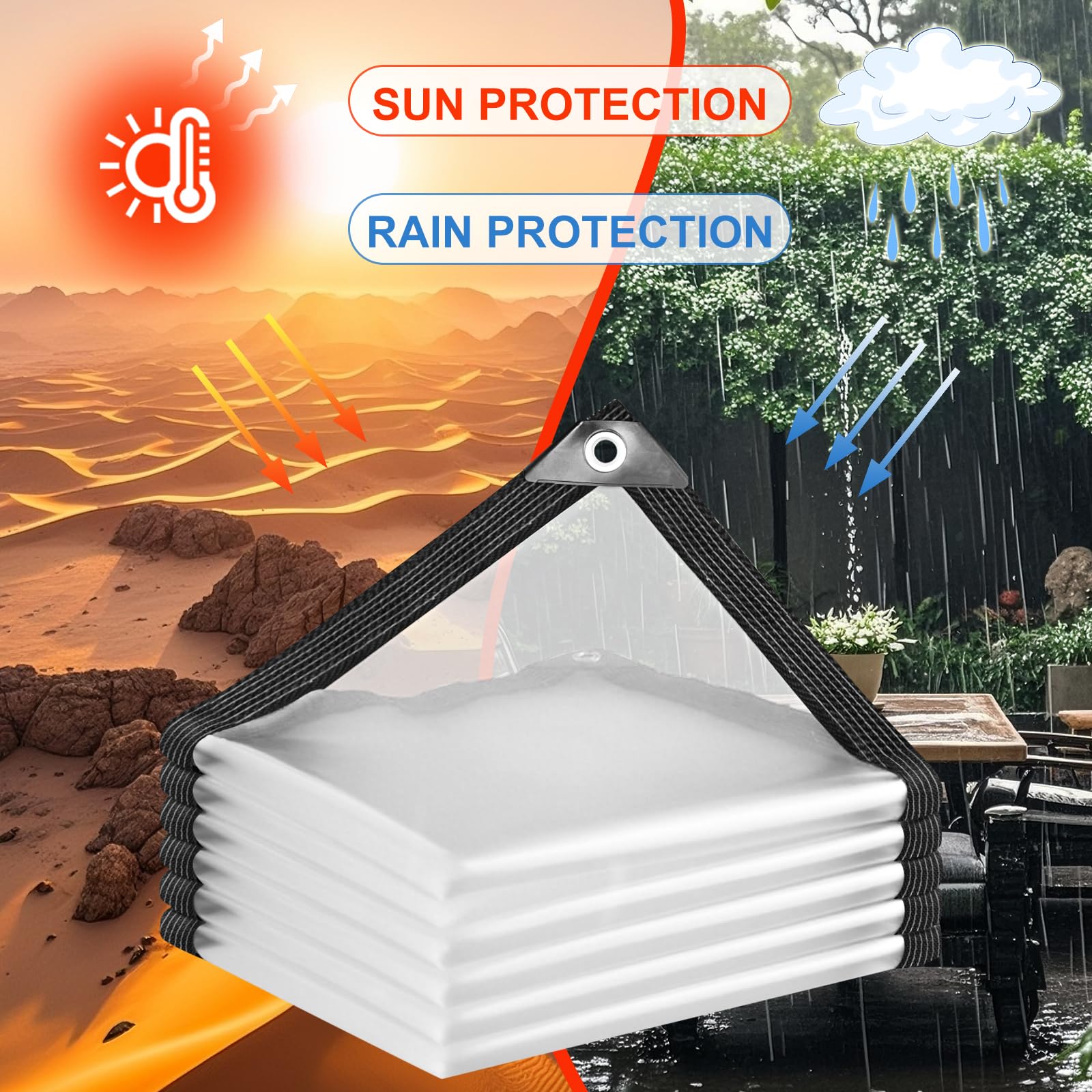 Mokoey greenhouse protection tarp helps plants thrive with light transmission.