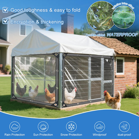 Mokoey heavy-duty clear tarp, tear-resistant, ideal for wind protection on outdoor projects.