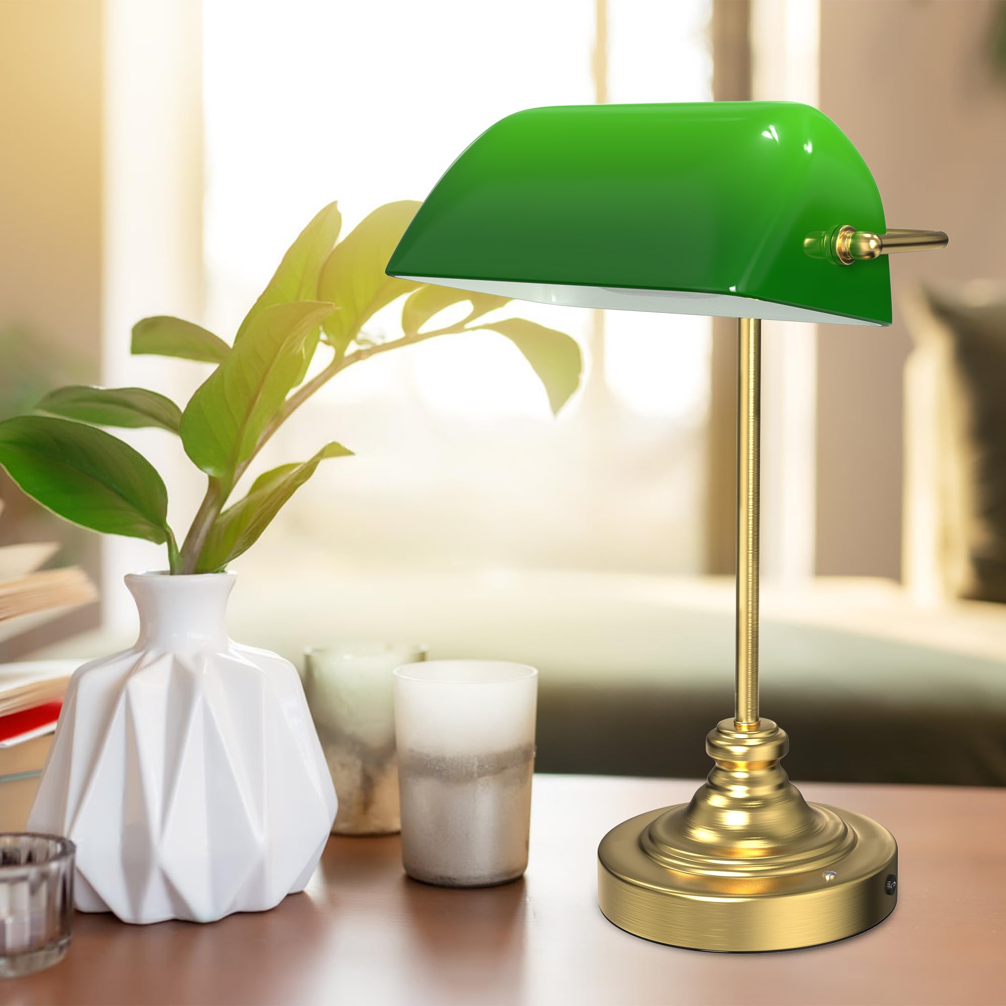MOKOQI Green Bankers Desk Lamp stepless dimming control