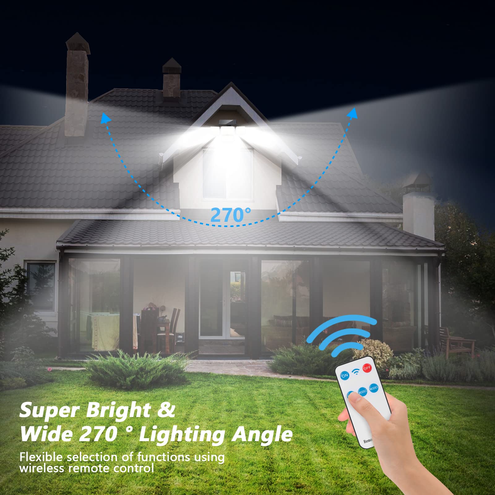 Mokot Solar Lights Motion Sensor detects movement to trigger lighting.
