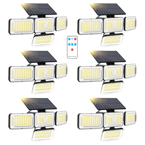 Mokot four-head solar lights illuminate wide angles for yard coverage