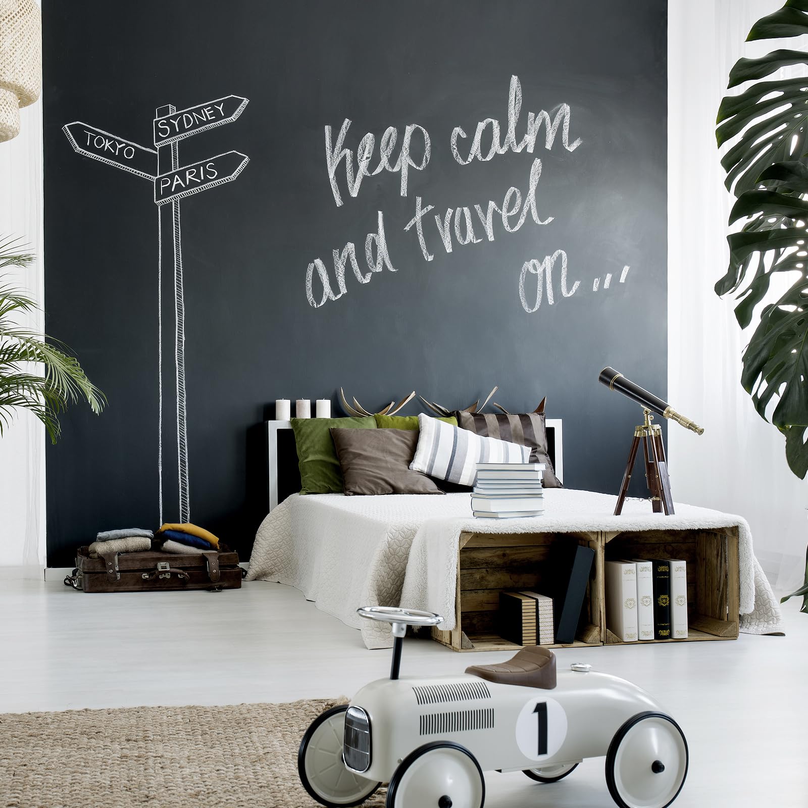 Mollor Chalkboard Paint Roller application highlights smooth coverage for large areas.