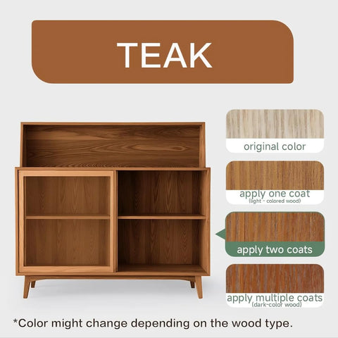 Mollor wood stain teak application brush demonstrates easy, even coat.
