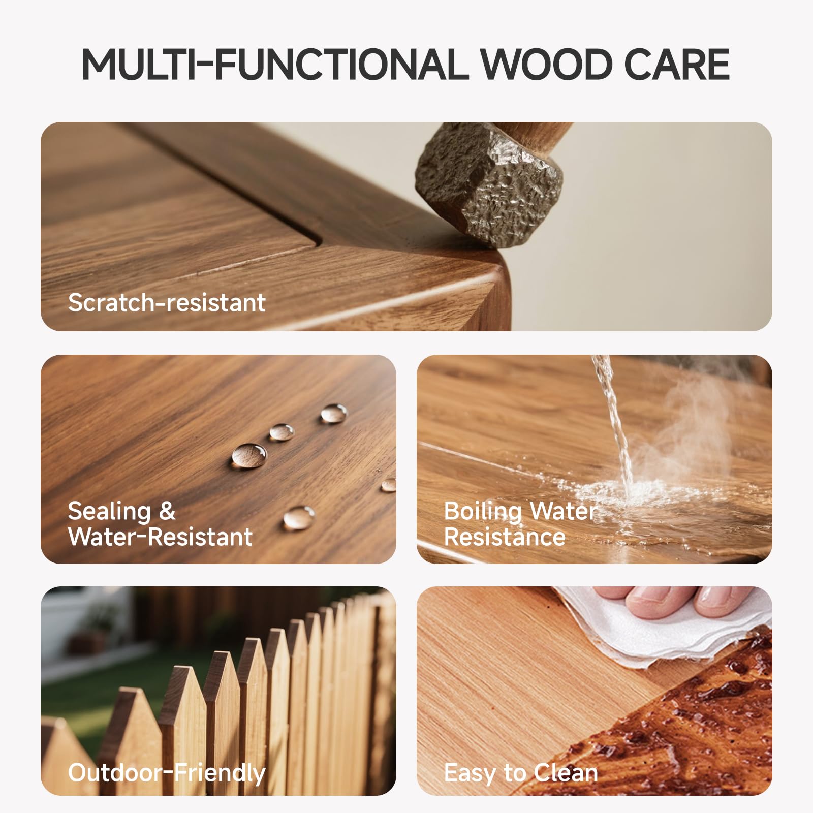Mollor wood stain teak outdoor surfaces resist weather and color fading.