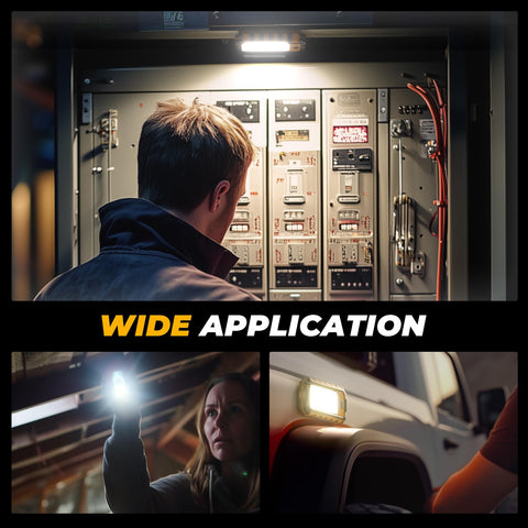 Molrebe compact work light held in hand for easy transport