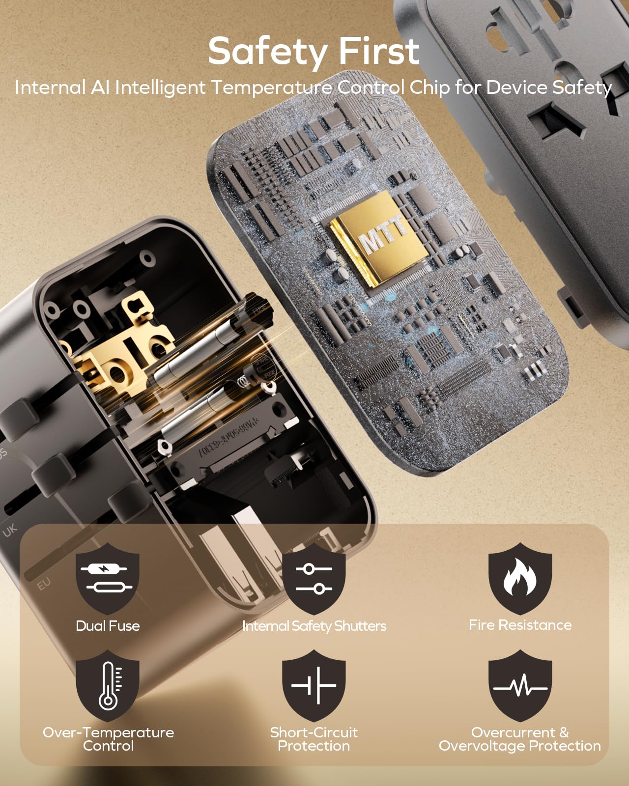 MOMAX 70W USB-C PD ports close-up enabling high-speed charging
