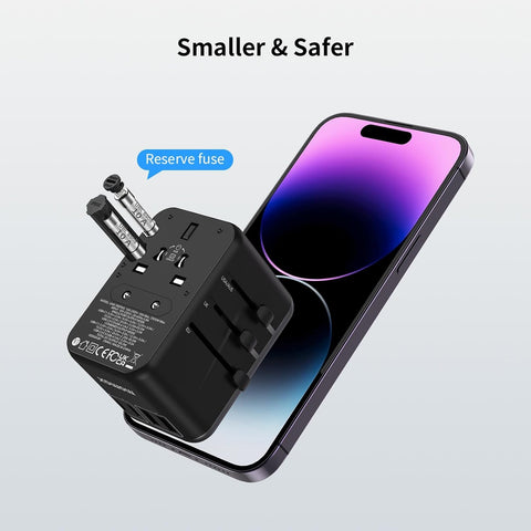 MOMAX travel adapter ready for cruise and hotel room use