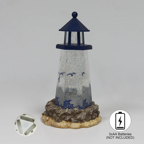 Moments in Time LED lighthouse glow enhances tabletops with warm coastal light.