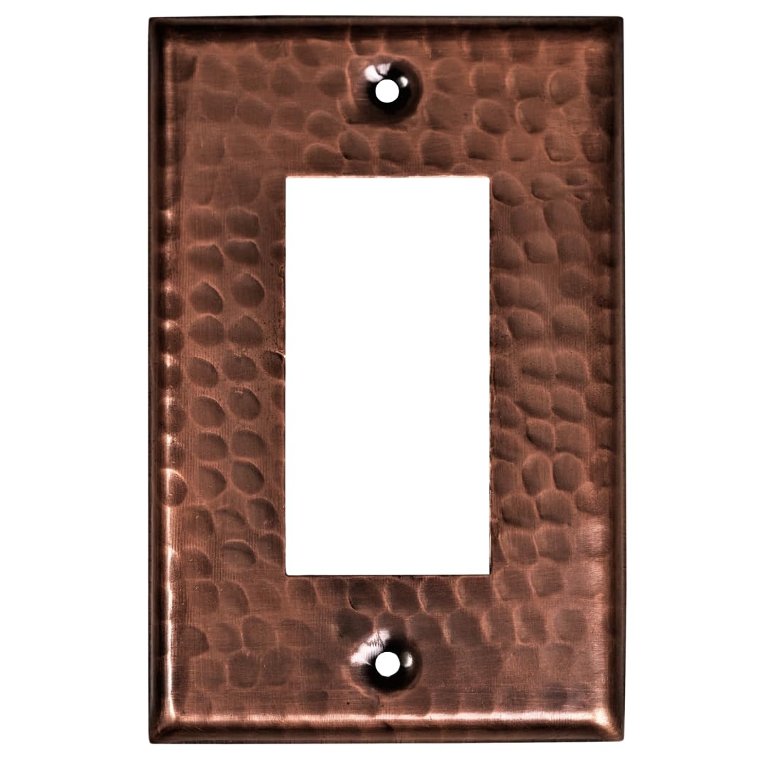 Monarch Abode pure copper rocker switch cover with hand hammered texture for lasting elegance