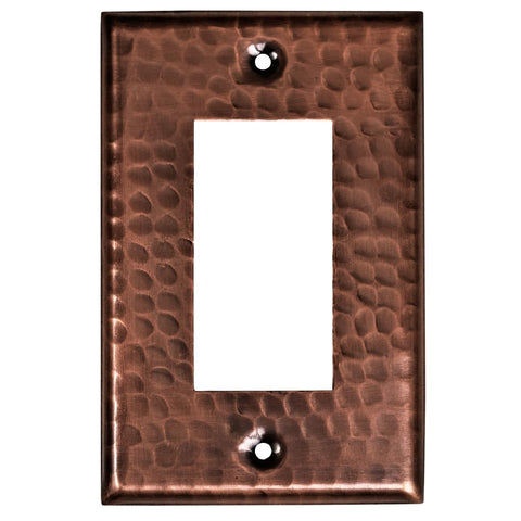 Monarch Abode pure copper rocker switch cover with hand hammered texture for lasting elegance