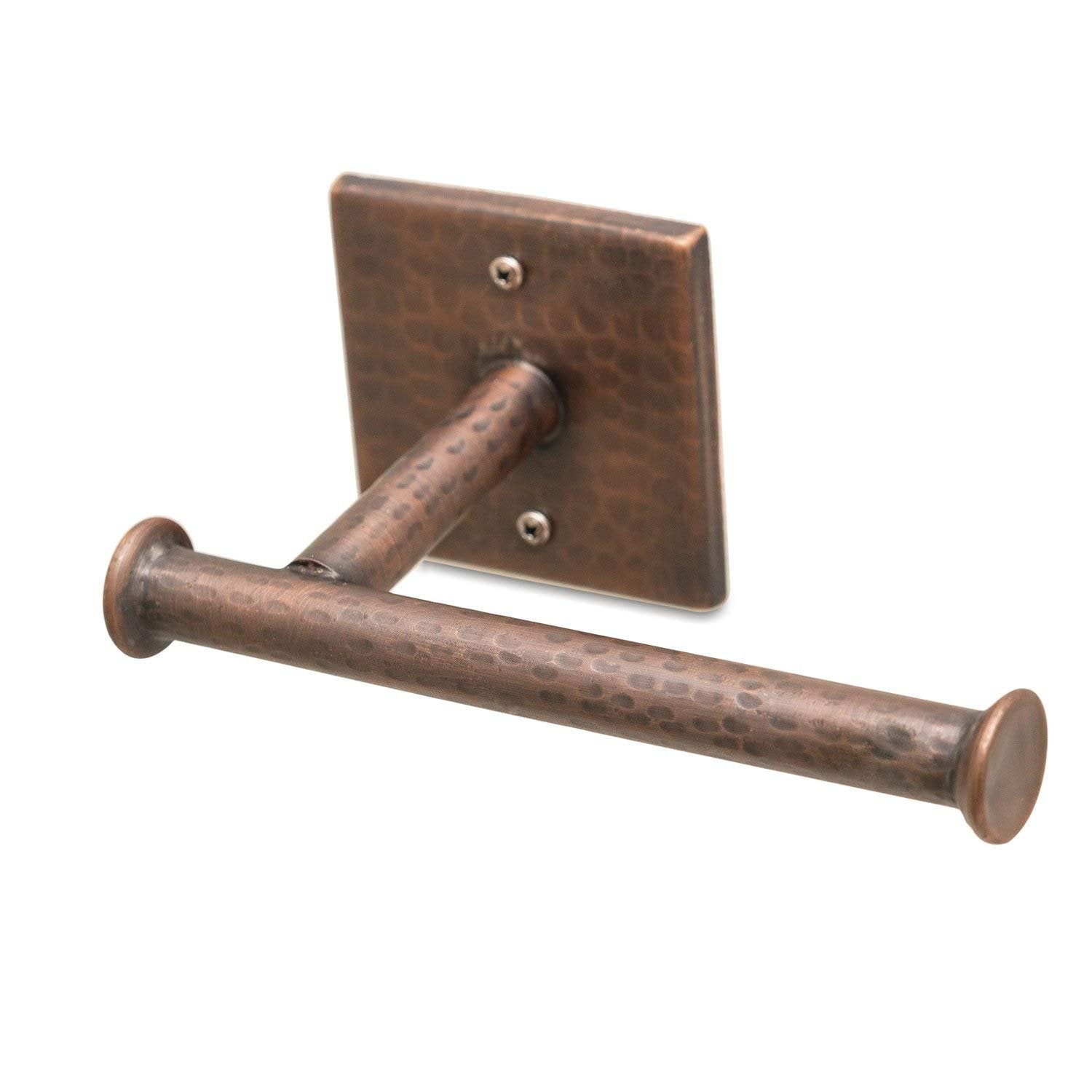 Monarch Abode 7-inch hand-hammered antique copper toilet paper holder for compact spaces