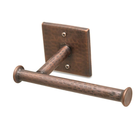 Monarch Abode 7-inch hand-hammered antique copper toilet paper holder for compact spaces