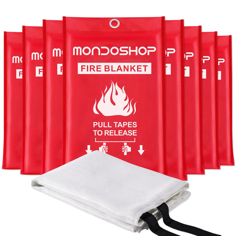 Mondoshop fire blanket folded for compact storage in small spaces