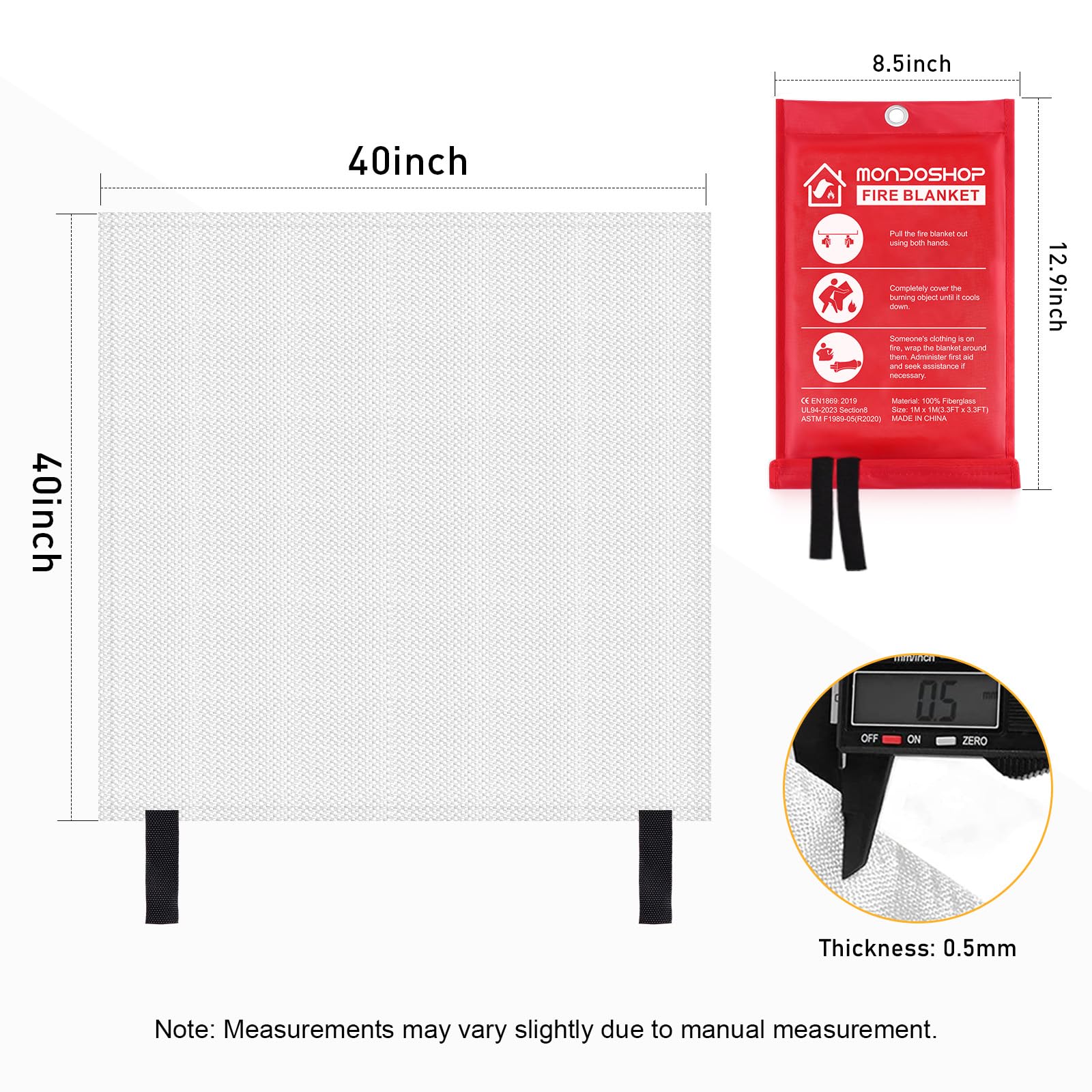 Mondoshop camping outdoors fire blanket protects during barbecue